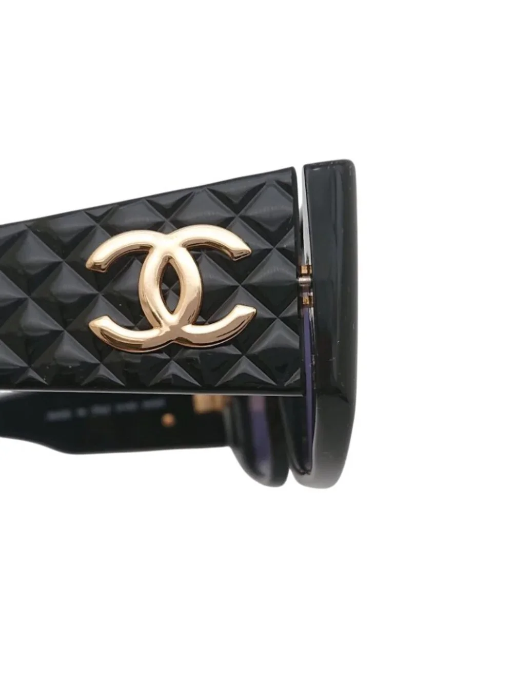 Chanel CC Logo Sunglasses Black Gold Eyewear